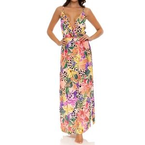 Luli Fama Shocking Florals Spaghetti Strap Dress Small • NWT • 196.00 on Revolve
